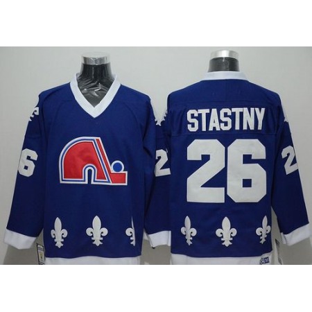 Nordiques #26 Peter Stastny Blue CCM Throwback Stitched NHL Jersey