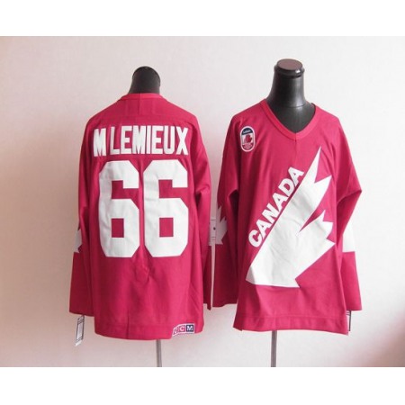 Olympic 1991 CA. #66 Mario Lemieux Red CCM Throwback Stitched NHL Jersey