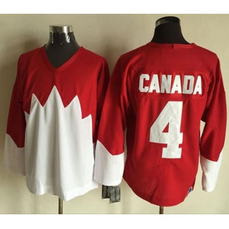 Olympic CA. #4 Canada Red/White 1972 Commemorative CCM Stitched NHL Jersey