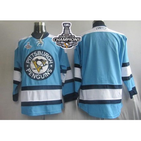 Penguins Blank Blue 2016 Stanley Cup Champions Stitched NHL Jersey