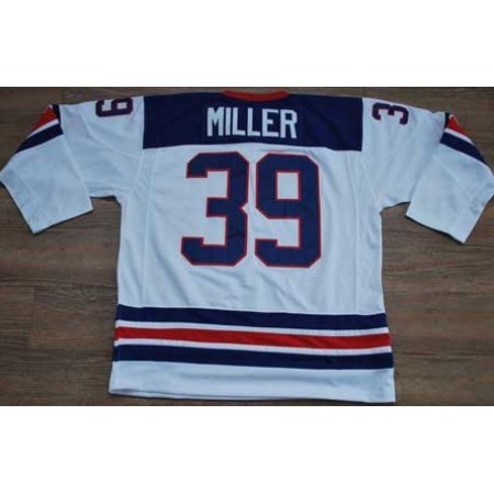 2010 Olympic Team USA #39 Ryan Miller Stitched White 1960 Throwback NHL Jersey