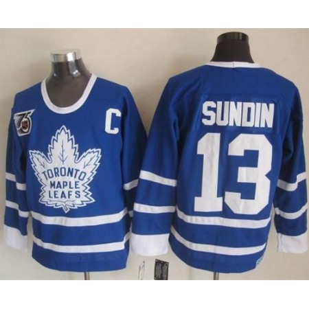 Maple Leafs #13 Mats Sundin Blue 75th CCM Throwback Stitched NHL Jersey