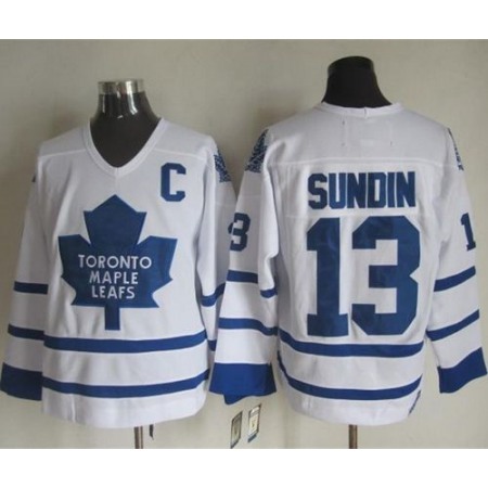 Maple Leafs #13 Mats Sundin White CCM Throwback Stitched NHL Jersey