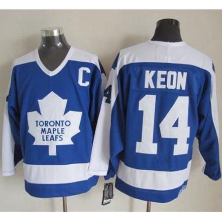 Maple Leafs #14 Dave Keon Blue/White CCM Throwback Stitched NHL Jersey