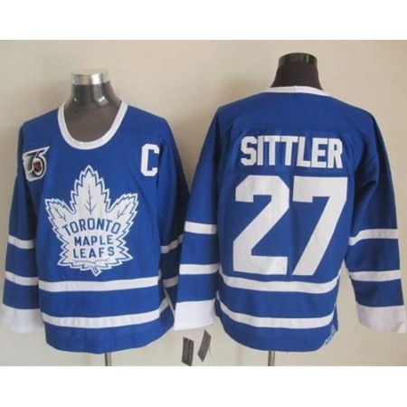 Maple Leafs #27 Darryl Sittler Blue 75th CCM Throwback Stitched NHL Jersey