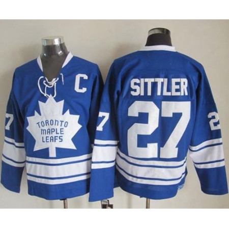Maple Leafs #27 Darryl Sittler Blue CCM Throwback Third Stitched NHL Jersey