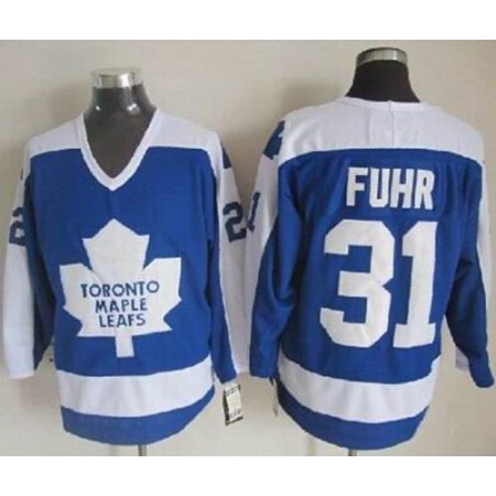 Maple Leafs #31 Grant Fuhr Blue/White CCM Throwback Stitched NHL Jersey