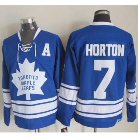 Maple Leafs #7 Tim Horton Blue CCM Throwback Third Stitched NHL Jersey