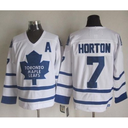 Maple Leafs #7 Tim Horton White CCM Throwback Stitched NHL Jersey