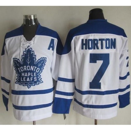 Maple Leafs #7 Tim Horton White CCM Throwback Winter Classic Stitched NHL Jersey