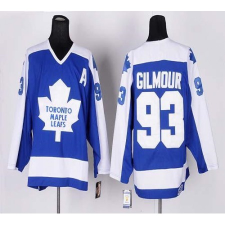 Maple Leafs #93 Doug Gilmour Blue/White CCM Throwback Stitched NHL Jersey