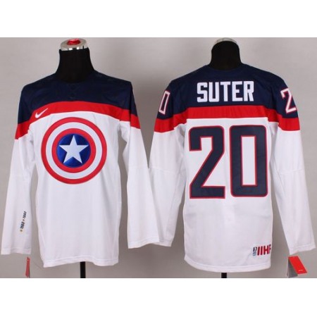 Olympic Team USA #20 Ryan Suter White Captain America Fashion Stitched NHL Jersey