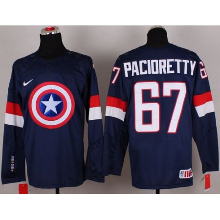 Olympic Team USA #67 Max Pacioretty Navy Blue Captain America Fashion Stitched NHL Jersey