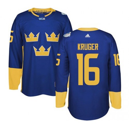Team Sweden #16 Marcus Kruger Blue 2016 World Cup Stitched NHL Jersey