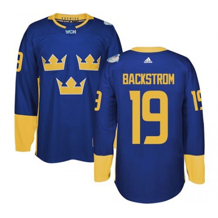 Team Sweden #19 Nicklas Backstrom Blue 2016 World Cup Stitched NHL Jersey