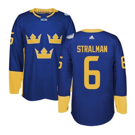 Team Sweden #6 Anton Stralman Blue 2016 World Cup Stitched NHL Jersey