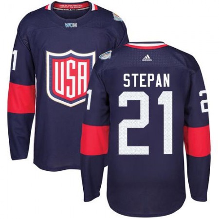Team USA #21 Derek Stepan Navy Blue 2016 World Cup Stitched NHL Jersey