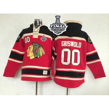Blackhawks #00 Clark Griswold Red Sawyer Hooded Sweatshirt 2015 Stanley Cup Stitched NHL Jersey