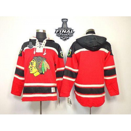 Blackhawks Blank Red Sawyer Hooded Sweatshirt 2015 Stanley Cup Stitched NHL Jersey