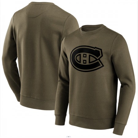Men's Montreal Canadiens Green Iconic Preferred Logo Graphic Crew Sweatshirt