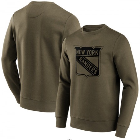 Men's New York Rangers Green Iconic Preferred Logo Graphic Crew Sweatshirt
