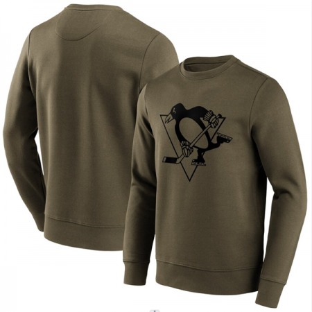 Men's Pittsburgh Penguins Green Iconic Preferred Logo Graphic Crew Sweatshirt