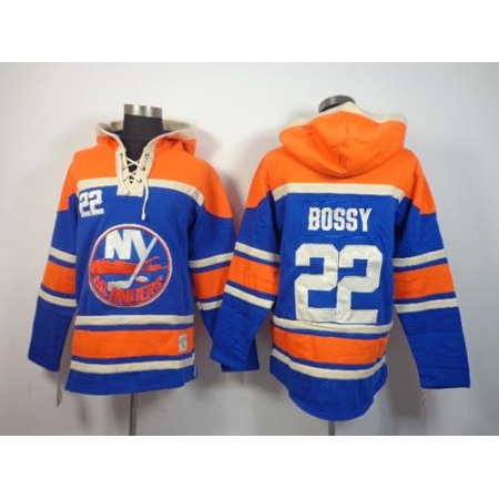 Islanders #22 Mike Bossy Baby Blue Sawyer Hooded Sweatshirt Stitched NHL Jersey