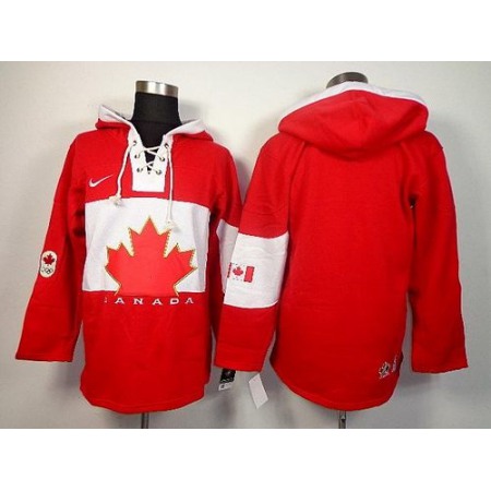 Olympic CA. Blank Red Sawyer Hooded Sweatshirt Stitched NHL Jersey