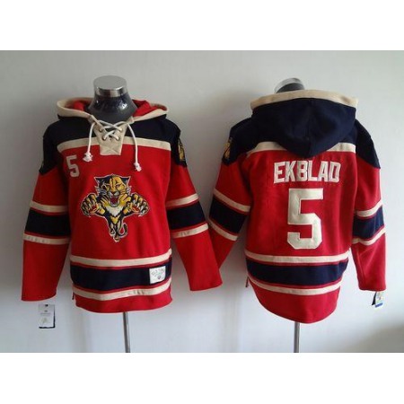 Panthers #5 Aaron Ekblad Red Sawyer Hooded Sweatshirt Stitched NHL Jersey