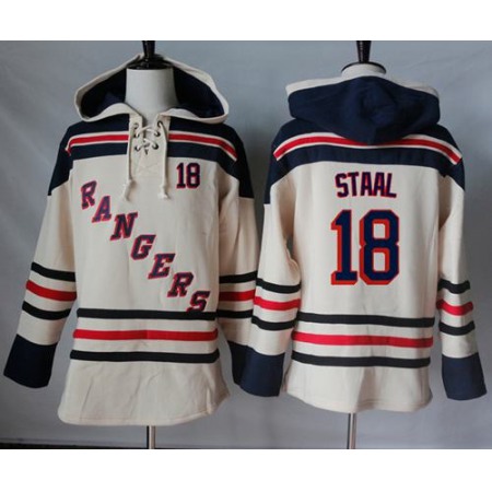 Rangers #18 Marc Staal Cream Sawyer Hooded Sweatshirt Stitched NHL Jersey