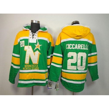 Stars #20 Dino Ciccarelli Green Sawyer Hooded Sweatshirt Stitched NHL Jersey