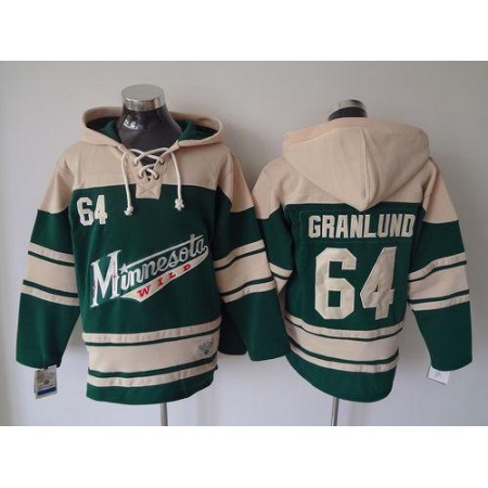 Wild #64 Mikael Granlund Green Sawyer Hooded Sweatshirt Stitched NHL Jersey