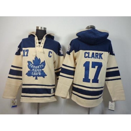 Maple Leafs #17 Wendel Clark Cream Sawyer Hooded Sweatshirt Stitched NHL Jersey