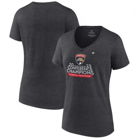 Women's Florida Panthers Heather Charcoal 2023 Eastern Conference Champions Locker Room T-Shirt