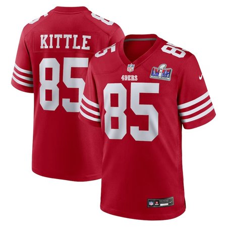 Men's San Francisco 49ers #85 George Kittle Nike Scarlet Super Bowl LVIII Game Jersey