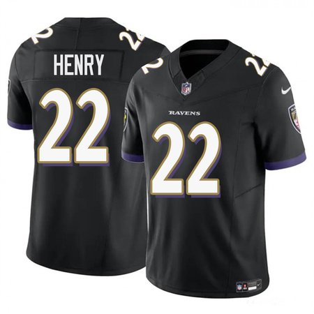 Men's Baltimore Ravens #22 Derrick Henry Black F.U.S.E Vapor Limited Jersey