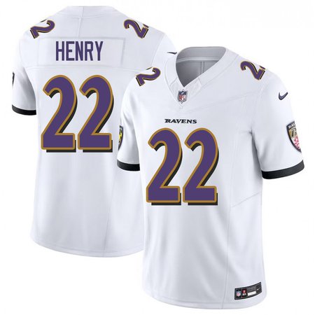 Men's Baltimore Ravens #22 Derrick Henry White F.U.S.E Vapor Limited Jersey