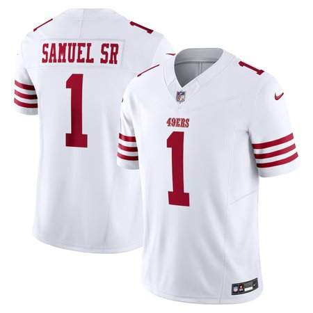 Men's San Francisco 49ers #1 Deebo Samuel Sr White F.U.S.E. Vapor Untouchable Limited Stitched Football Jersey