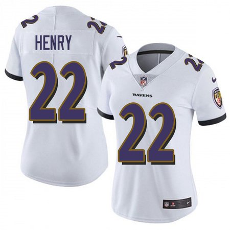 Women's Baltimore Ravens #22 Derrick Henry White Vapor Untouchable Limited NFL Jersey