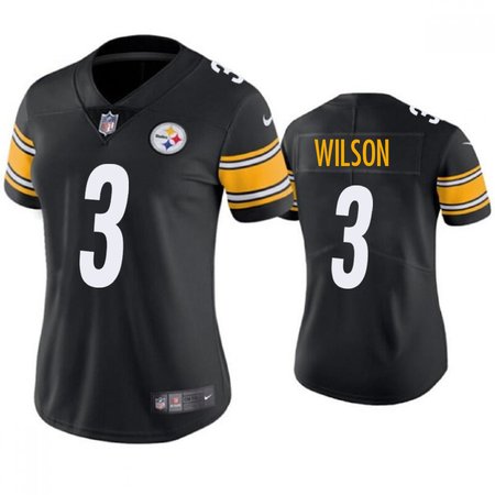 Women's Pittsburgh Steelers #3 Russell Wilson Pickett Black Vapor Untouchable Limited Jersey