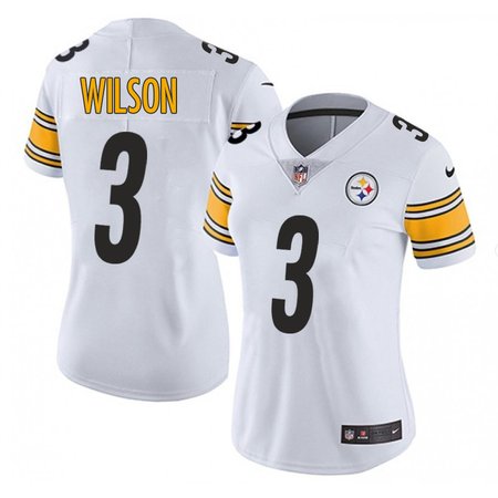 Women's Pittsburgh Steelers #3 Russell Wilson White Vapor Untouchable Limited Jersey