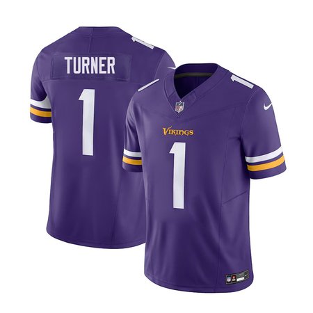 Men's Minnesota Vikings Dallas Turner Nike Purple 2024 NFL Draft First Round Pick Player F.U.S.E. Vapor Untouchable Limited Stitched Football Jersey