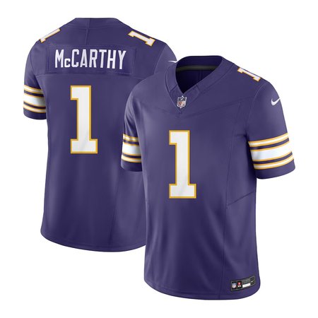 Men's Minnesota Vikings J.J. McCarthy Nike Purple 2nd Alternate 2024 NFL Draft First Round Pick Player F.U.S.E. Vapor Untouchable Limited Stitched Football Jersey